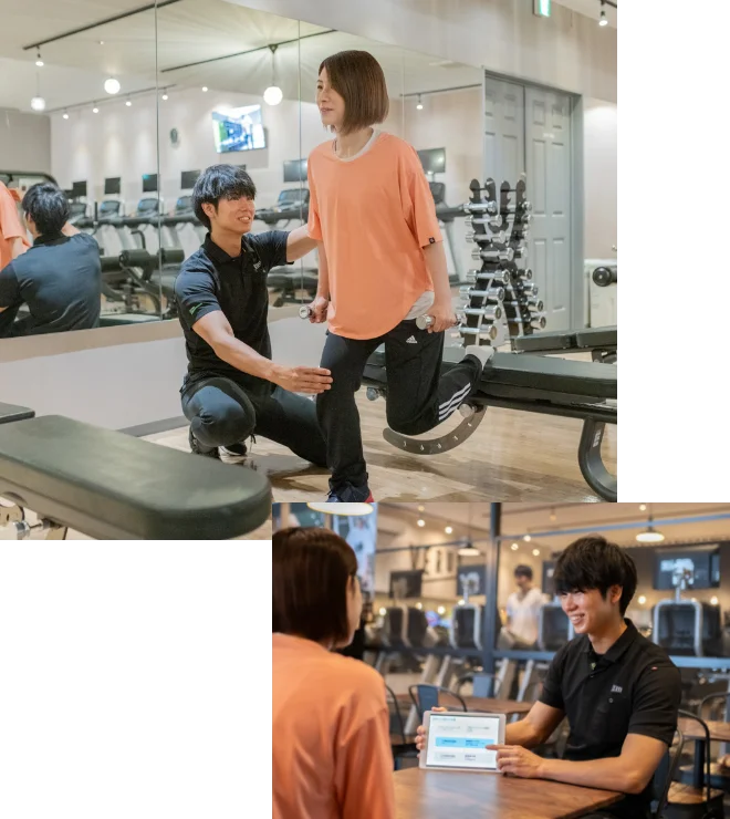 トレーニング中の女性