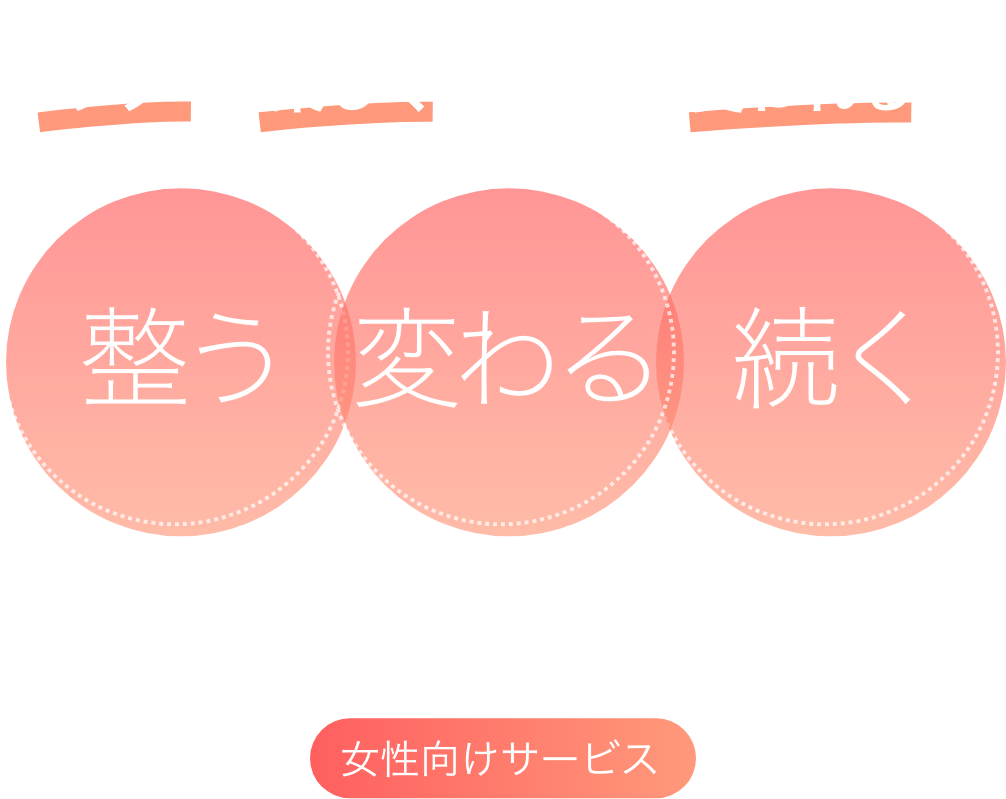 VERUSは女性が ラクに楽しく、ちゃんと変われる 整う 変わる 続く VERUS For Women 女性向けサービス